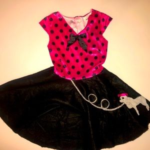 🔥5/$55 🎼Girls 50s sockhop poodle 🐩 skirt dress costume🎶